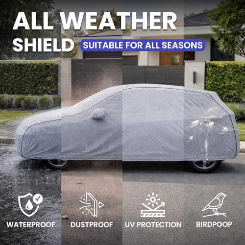 Image of Autofy Tata Nexon Car Cover [Year 2019 Onwards] - Dust & UV Protection Cover with Mirror Pocket Soft Cotton Lining Car Accessories Nexon Car Body Cover