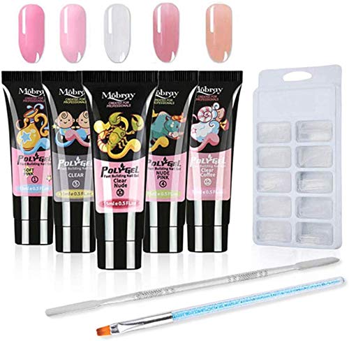 Poly Gel Set, Polygel Nail Kit Anself 5 Colores 15ml