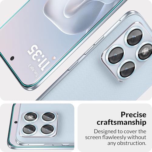 Image of ArmourPro UV Tempered Glass for Motorola Edge 70 Fusion 5G with Blue Camera Ring Guard Combo, Crystal Clear Screen Protector, Case Friendly, Anti-Scratch, Bubble-Free Installation Kit