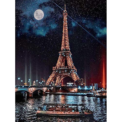 500 Pieces Paris Tower Jigsaw Puzzles Eiffel Tower Puzzles for Adults Paris Night View Puzzle Toys Art Home Decor Wooden Challenging Parent-Child Funny Game Great Gift for Youth Children