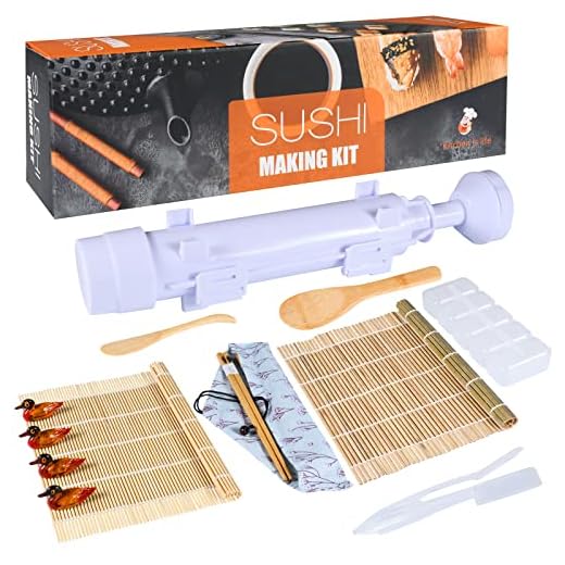 ZeYou 15pcs Kit Sushi, Aparato Para Hacer Sushi, Molde Sushi Incluye Bazooka De Sushi, Paleta De Arroz, Esparcidor De Arroz, Esterilla Sushi Bambu, Palillos De Bambú, Molde para Sushi