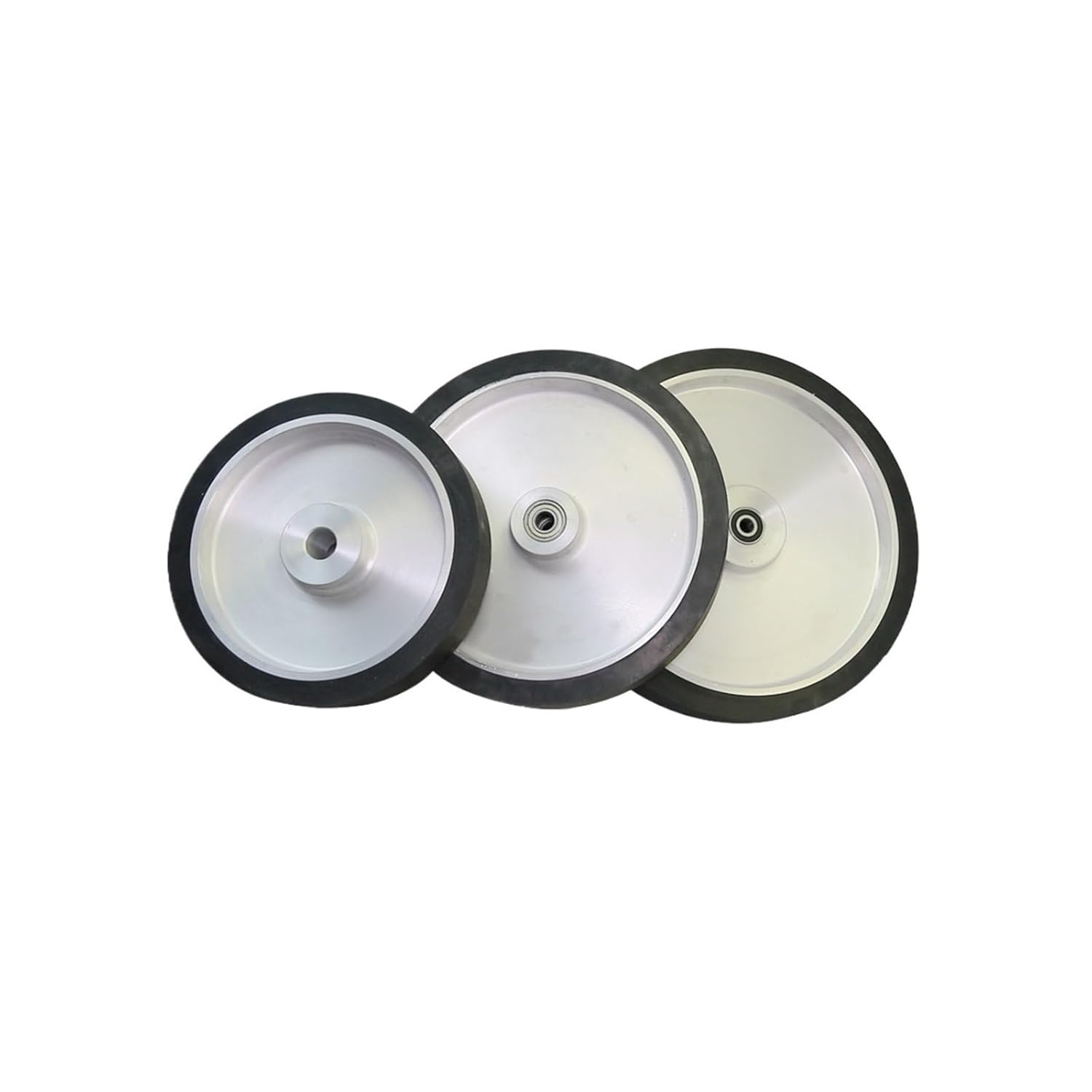 1 Piece 200/250/300/350mmx50mm Smooth Rubber Contact Wheel Belt Grinder Replacements Sanding Belts Wheel(6204 Installed 20mm)
