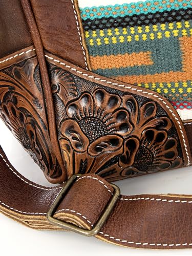 American Darling Duffel Hand Tooled Saddle Blanket Genuine Leather Women Bag Western Handbag Purse4