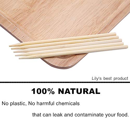 Image of 7 inch Natural Bamboo Skewers For BBQ,Caramel and Candy Apple Sticks, Corn Dog,Corn Cob,Cookie,Lollipop,Kabob,Gril. 5mm Thick by Semi Point Styel (100 pcs) (Pack of 3)