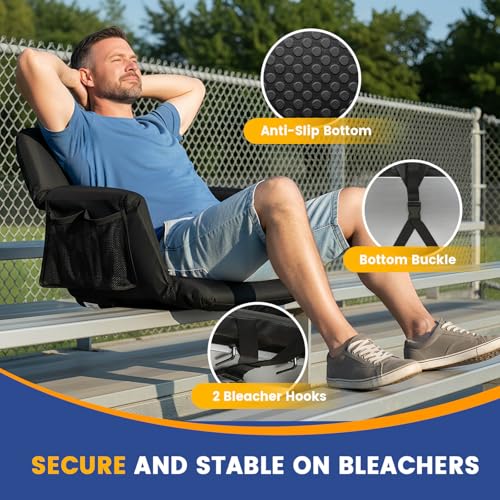 image for Sheenive Stadium Seat with Back Support Padded Bleacher Chairs with Ba