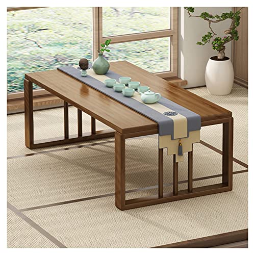 Bureau Tatami Japonais Table Basse Pliable Bois 80cm pour Décoration Salon