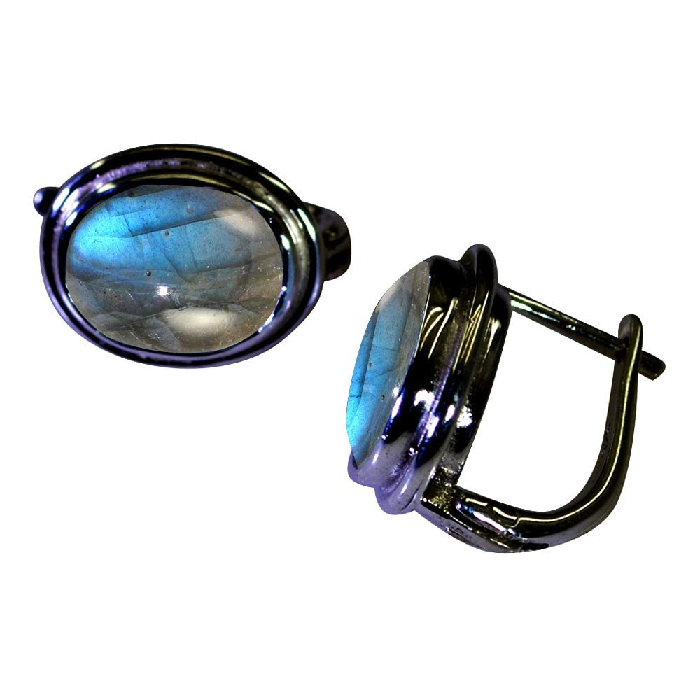 Elija su color Pendientes de botón de piedras preciosas naturales Pendientes de plata de ley 925 para mujeres y niñas Uso diario, Ropa de oficina, Joyería