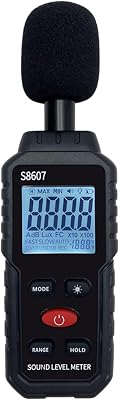RuchundeBu Decibel Meter, Digital Sound Level Meter with 30 to 130 dBA Measuring Range, Backlit LCD Display, MAX/MIN Noise Measurement, Data Hold, SPL Meter