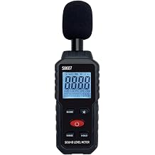 Decibel Meter, Digital Sound Level Meter with 30 to 130 dBA Measuring Range, Backlit LCD Display, MAX/MIN Noise Measurement, Data Hold, SPL Meter