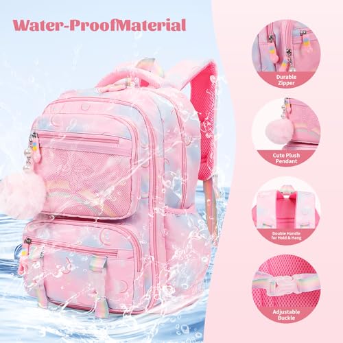 Kawaii Backpack Starry Rainbow Bookbag For Boy Girl3