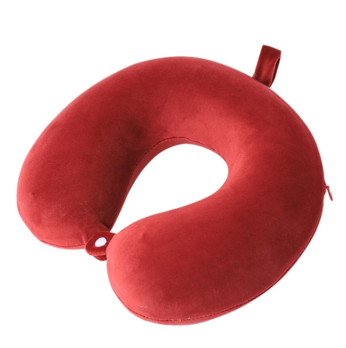 Poduszka Podróżna Poduszka Podróżna Z Pianki Memory Foam, Bawełniana, Do Samolotu, Przenośna Poduszka na Kark(Rot)