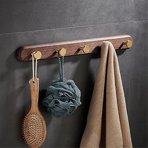 Percheros para Perchero de Pared Montaje en Pared, Perchero de Entrada con 5 Ganchos de Pared, Perchero para Bata y Ropa (Color: Dorado, Tamaño: 50x5x5cm)
