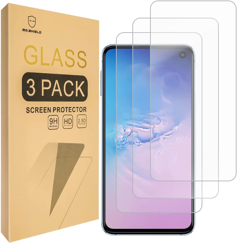 Mr.Shield [3-PACK] Designed For Samsung Galaxy S10e [Tempered Glass] Screen Protector [Japan Glass With 9H Hardness] with Lifetime Replacement