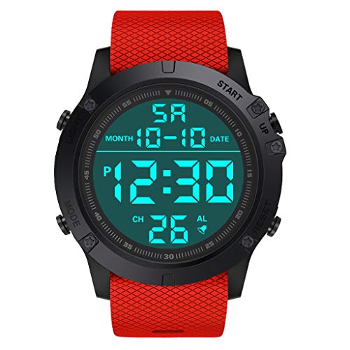 Singular-Point Montre Militaire Numérique pour Homme avec Grand Cadran Analogique et LED Numérique, Digital Montre Bracelet Homme Garçon, Chronographe, Bracelet en Résine,AF378J Cover