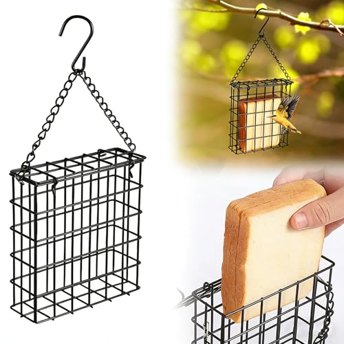 Suet Bird Feeders, Metal Bird Nesting Material Holder Rectangular Hanging Bird Nesters Outdoor Garden Cages for Outside Hanging Cozy Resting Place Backyard Birds Watching Accessory