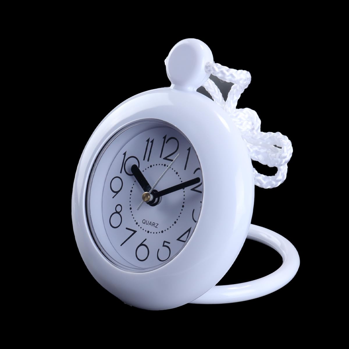 Reloj colgante para baño, blanco, digital, con cuerda de ducha, resistente al agua, pequeño, silencioso, para colgar en la pared.