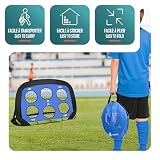 VOUNOT® Lot de 2 Buts de Football Pop Up Enfant 120 x 80 x 80cm 4 en 1 Filet de Foot Exterieur avec Cibles Interchangeables Cage Pliable Portable Entrainement pour Jardin Parc et Pelouse - 6