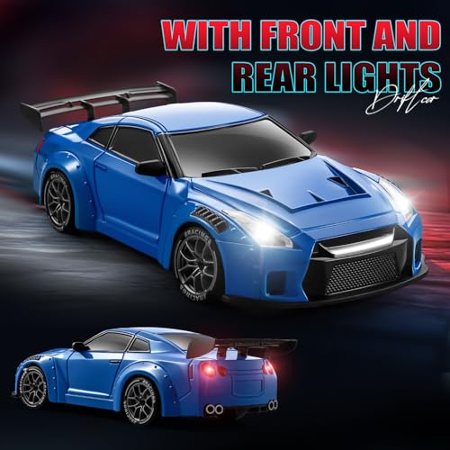 Image of ACAMMZAR RC Drift Car, 1:24 Remote Control Car for Kids, 20KM /H 4WD High Speed RC Cars with Lights, Extra Racing Tires, Vehicle for Adults Boys Girls