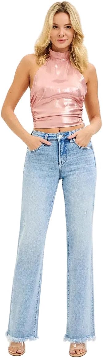 Risen Jeans - Tummy Control High Rise Long Straight Jeans (34" Inseam, Extra Long) - PS21108 - Includes Official Tag