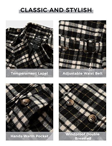 wantdo Women's Double Breasted Pea Coat Winter Mid-Long Trench Coat with Belt4