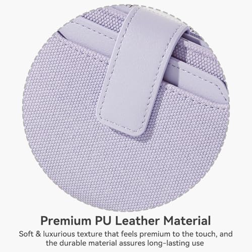 Wallet Women Small Bifold Leather Wallet Woven Embossing Girls Ladies Female Mini Purse with 18 Card Slots + 1 Zipper Coin Pocket + 1 Cash Slot (Light Purple)4