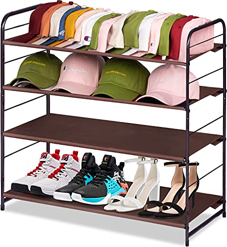 Misslo Large Capacity Baseball Hat Organizer For Closet Free Standing Shoe Rack Hat Holder Caps Storage Hat Display Shelf For 60 Snapbacks #TOP14