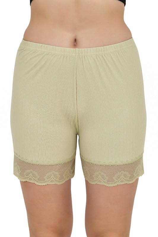 fonicx fit Women Light Lace Patchwork Thin Relaxed Fit Stretchy Safety Shorts Pants Elastic Ultra-Thin Skirt Shorts-picture-32