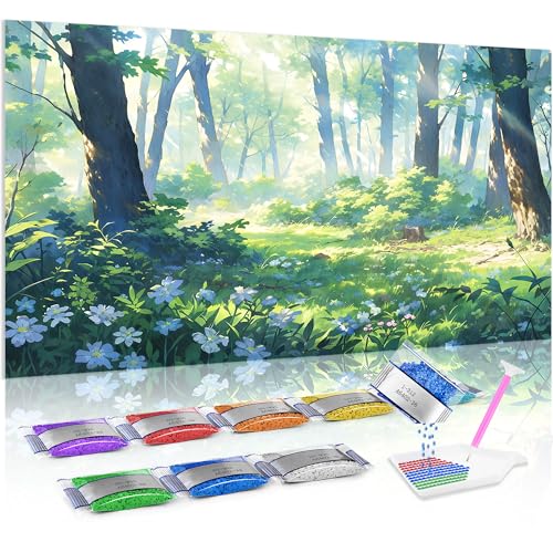 Kit completo de pintura de diamantes 5D con diseño de naturaleza 70x40 cm