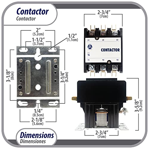 Appli Parts Apac-350240 Heavy Duty 3 Poles Contactor 50 Amp 240 Volts Coil Replacement For Ac Compressor And Electrical Applications Ul Certified 476929 #TOP1