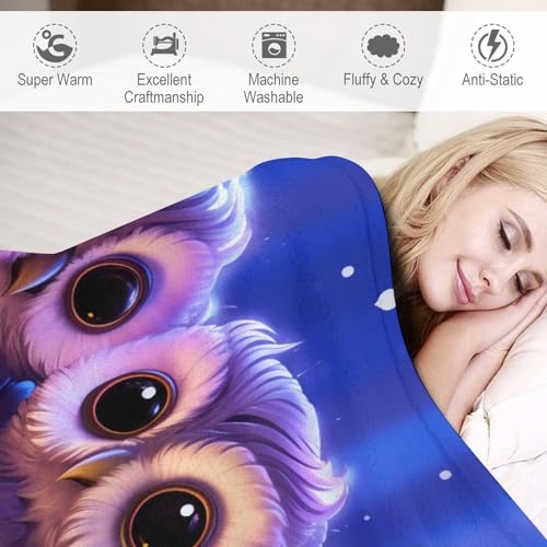 Couvertures douce et moelleuse Hibou flannel haut de gamme lit et sofa - 5