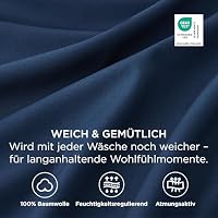 BEDSURE Kissenbezug 40 x 80 2er Set - 100% Baumwolle Kopfkissenbezug 40x80, Kissenbezüge mit Reißverschluss, Kissenhülle - Weich Atmungsaktiv und Langlebig, Oeko-TEX Zertifiziert, Blau – Ansicht 2