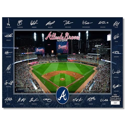 BILVAZOG Baseball Braves Poster For Fans Kids Birthday Gitfs-2025 Signature Court Baseball Posters-Canvas Prints Picture For Boy Room Bedroom Decor