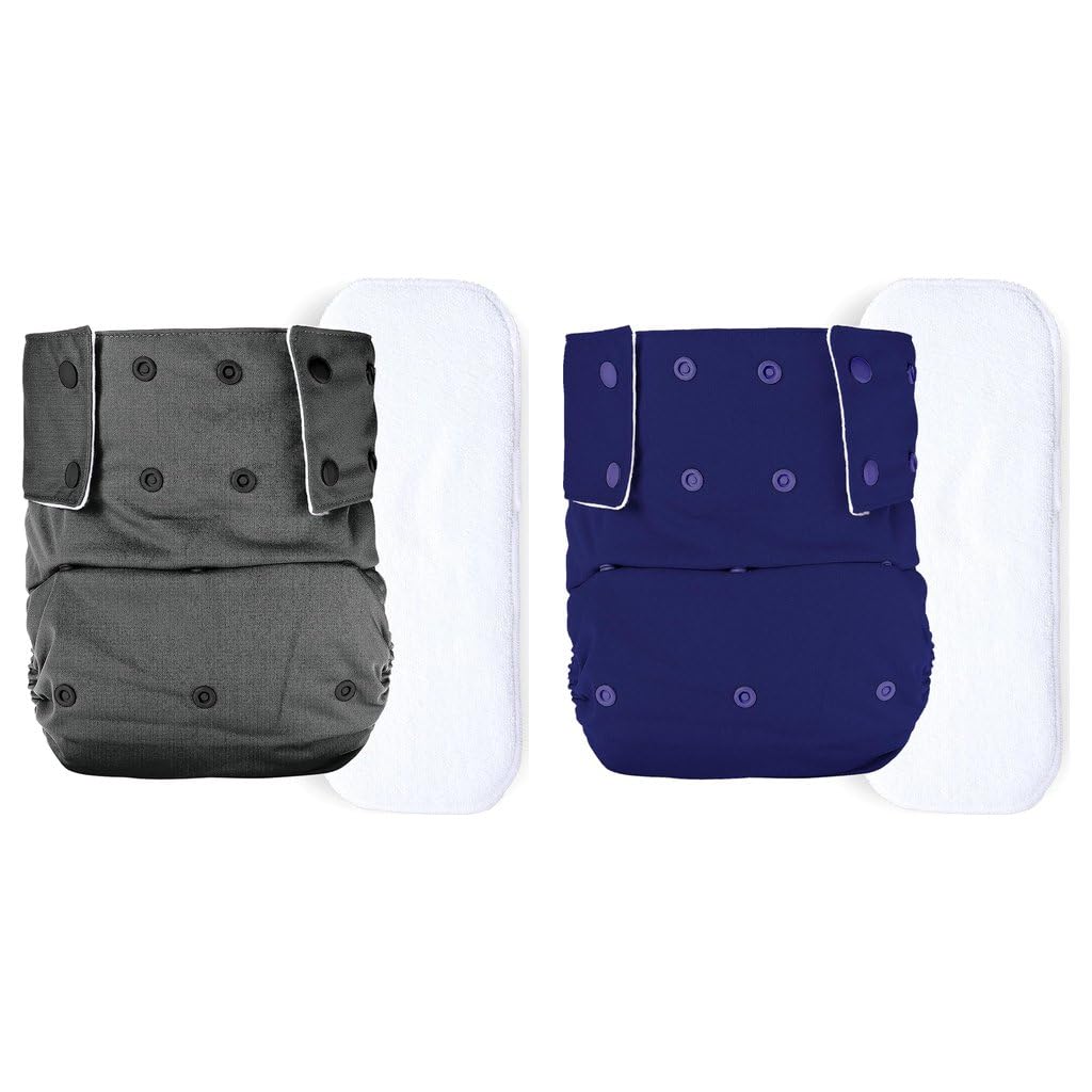 Bumberry Adult Cloth Diaper S/M/L | Waist 28-36 Inch | Combo Pack of 2 | Washable for Men & Women | 2 Wet Free 4 Layer Inserts | Incontinence & Bedwetting (ASH,Midnight Blue)-image-39