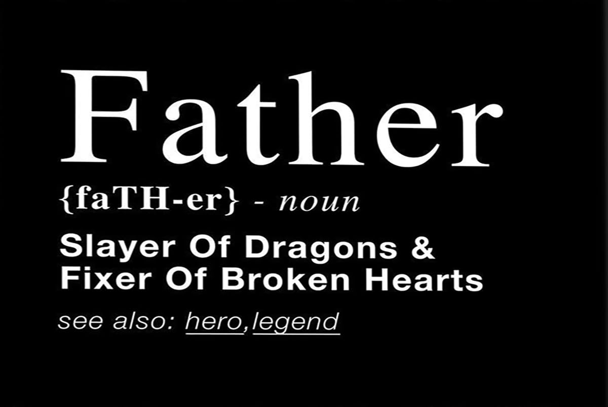 SMAZDFXX Father Definition Decor Sign from Daughter Son, Country Father Definition Wall Art Iron Painting Father's Day Metal Sign for Home Decor Room Door Accessories Poster 12"x16"