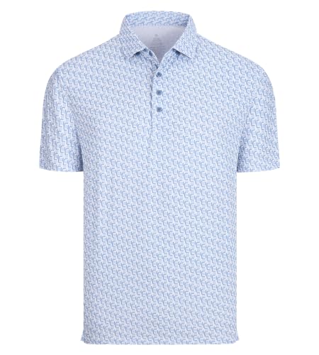 Image of Alex Vando Mens Golf Shirts Short Sleeve Breeze Quick-Dry Print Polo Shirt