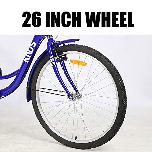 KNUS Adult Tricycle Trikes 7 Speed 3Wheel Bikes,26 Inch Wheels Cruiser