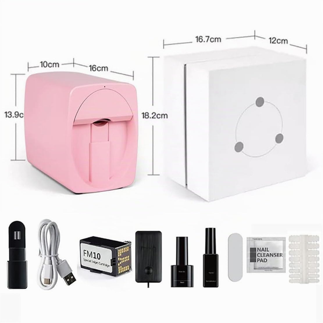 Impresora Digital Móvil para Decoración De Uñas: Máquina Portátil para Pintar Uñas, Impresora 3D para Uñas, Compatible con WiFi/Bricolaje, 30S, Impresión Y Procesamiento como Uno Solo,Pink