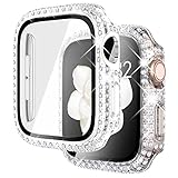 Triple halo de zircone cubique : ce boîtier pour Apple Watch dispose d'une triple pierre de zircone cubique scintillante, ajoutant une gamme brillante d'éclats. Le film de protection HD trempé intégré offre une protection complète pour votre iWatch.