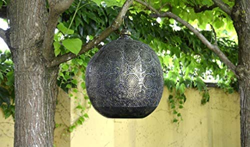 habeig Orientalische Laterne #423 aus Metall 39 x 33 cm groß | Arabische Gartenlaterne für draußen, Innen als… – Bild 3