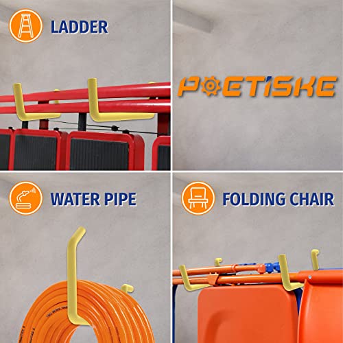 Poetiske Screw In Ladder Bike Hooks Ceiling Hanger Wall Mounted Bicycle Chair Garage Organization Heavy Duty Vinyl Coated 4Pack #TOP7