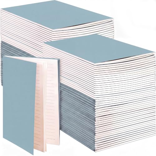 Image of Mimorou 100 Pcs A5 Journals Notebooks Bulk,Lake Blue,Lined | Kraft Softcover Small Notebooks 5.5 Inch x 8.3 Inch Notepads with 60 Page 30 Sheet for Writing Sketch Travel Office Supplies