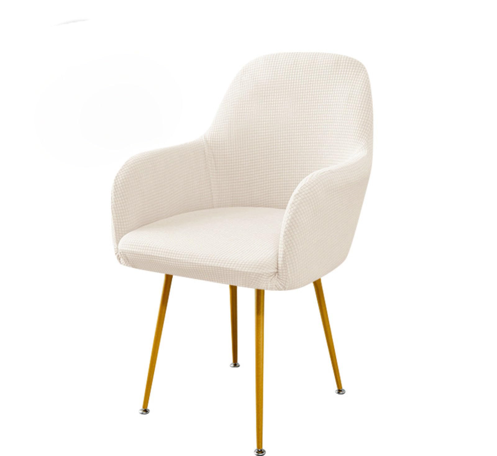 Sqpzm White Wingback Chair Cover Slipcovers,Stretch Fit Dining Chair Covers,Reusable Washable Soft Spandex Sloping Armchair Cover