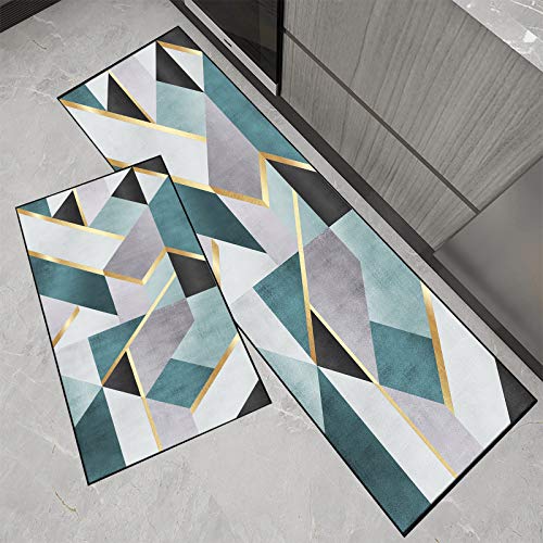 ELINHGO paillasson d Entree Interieur Long antidérapant Absorbant Géométrique Tapis de Couloir pour Moderne Jeunes Chambre Hall Salon Cuisine Couloir Salle de Bain Color B 70x220cm Cover