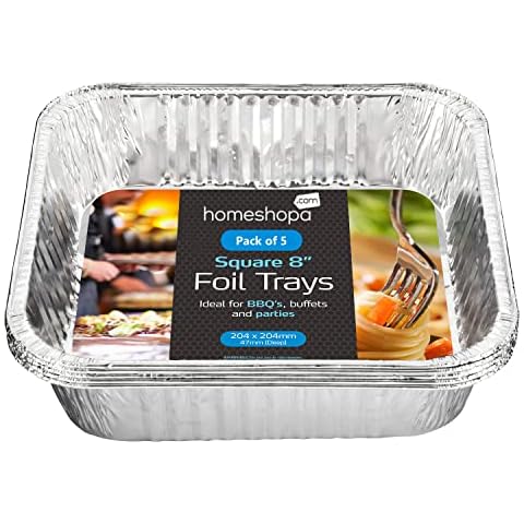 Homeshopa Aluminium Foil Trays, 8 Inch Pack Cover