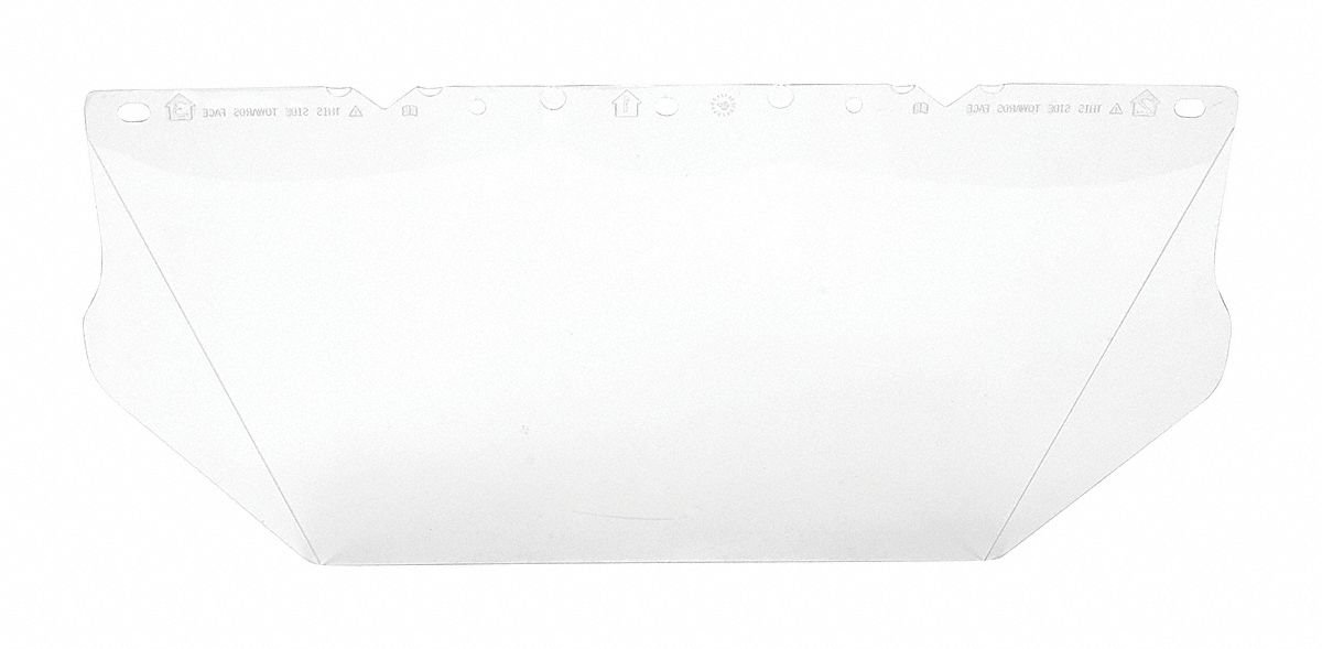 MSA 10115836 V-Gard 8'' X 17'' X .04'' Clear Polycarbonate Contoured Facesheild (1/EA)