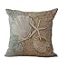WEIANG Retro-Kissenbezug aus Baumwollleinen für Zuhause, weiches Bett, quadratisch, Sofa, mediterranes Ozean-Serie, Muschel, Seestern, Muschel (01)