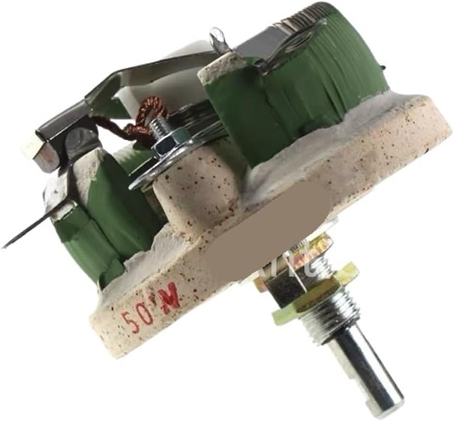1PCS 50W BC1 high Power rheostat rotary variable wire wound Disc shape Adjustable resistor Sliding 1R 2R 3R 5R 10R(500R)