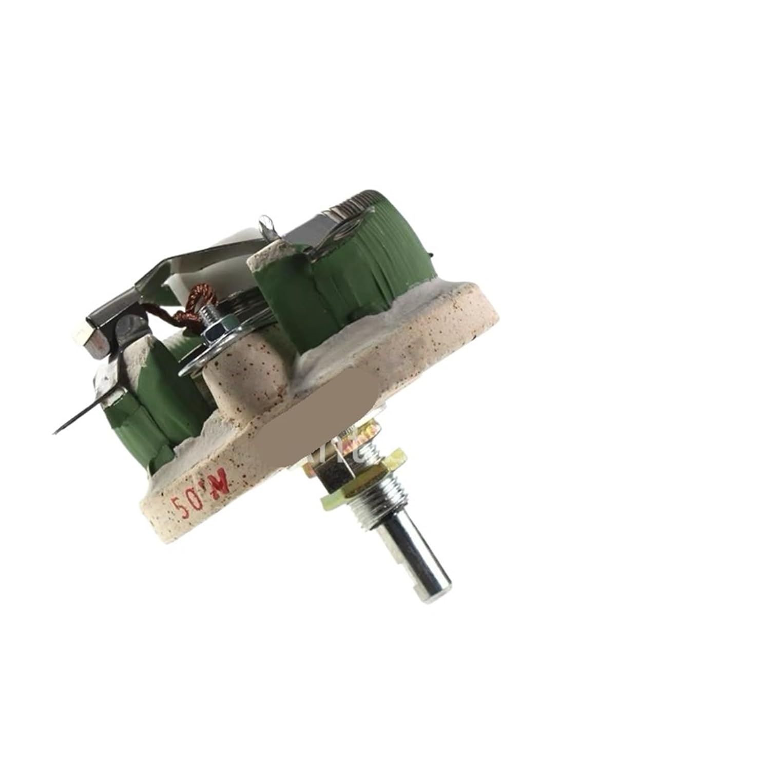 1PCS 50W BC1 high Power Rheostat Rotary Variable Wire Wound Disc Shape Adjustable Resistor Sliding 1R 2R 3R 5R 10R(50R)