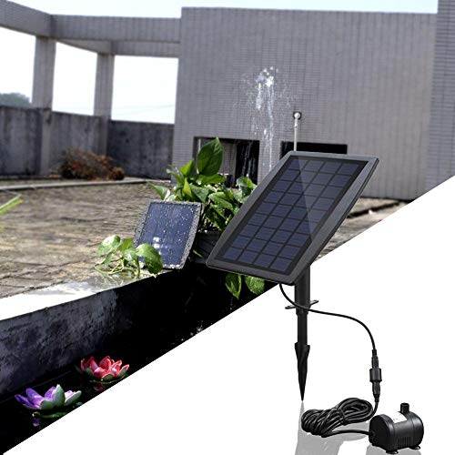 Solar Water Fountain Pump, Solar Fountain Pump Solar Panel Water Feature Pump Floating Pump for Pond, Fountain, BirdBath, Garden Decoration, Water Cycling, 2.5W 200L/H