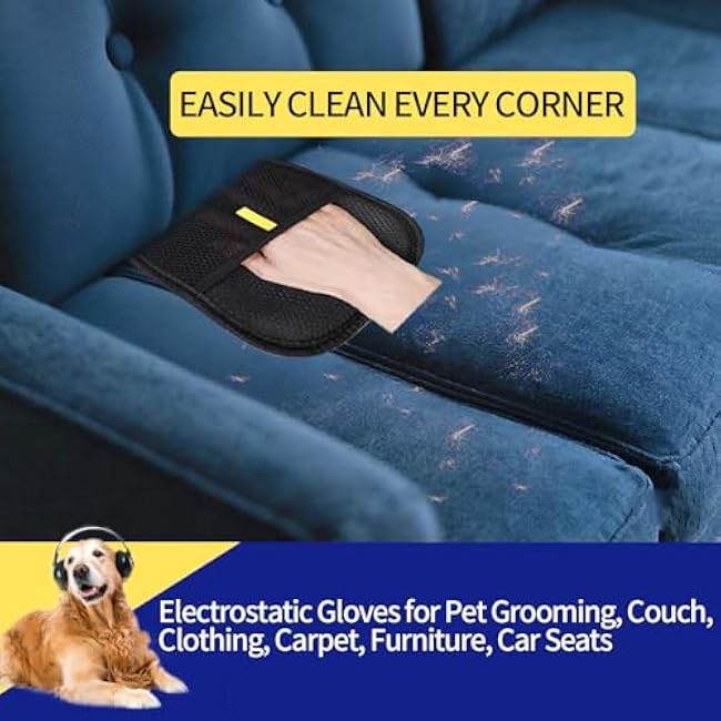 Pet Hair Removal Glove for Dogs & Cats-Upgraded Electrostatic Pet Hair Grooming Glove, Reusable Magic Brush Tool for Furniture, Couch, Carpet, Car Seats-uS9ykiht